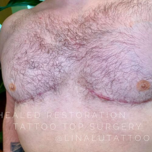 Mens Areola Restoration Tattoo Portland DAELA Lina