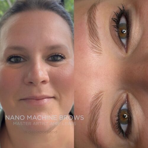 Machine Nano Brows at Daela Cosmetic Tattoo in Portland, Oregon by Amie Lewis