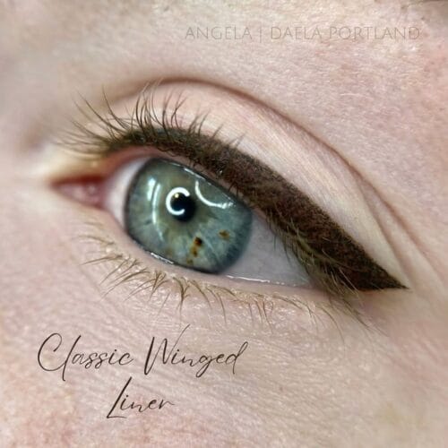 Winged Eyeliner tattoo DAELA Portland by Angela